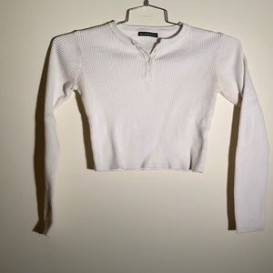 White long sleeve brandy top